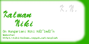 kalman niki business card